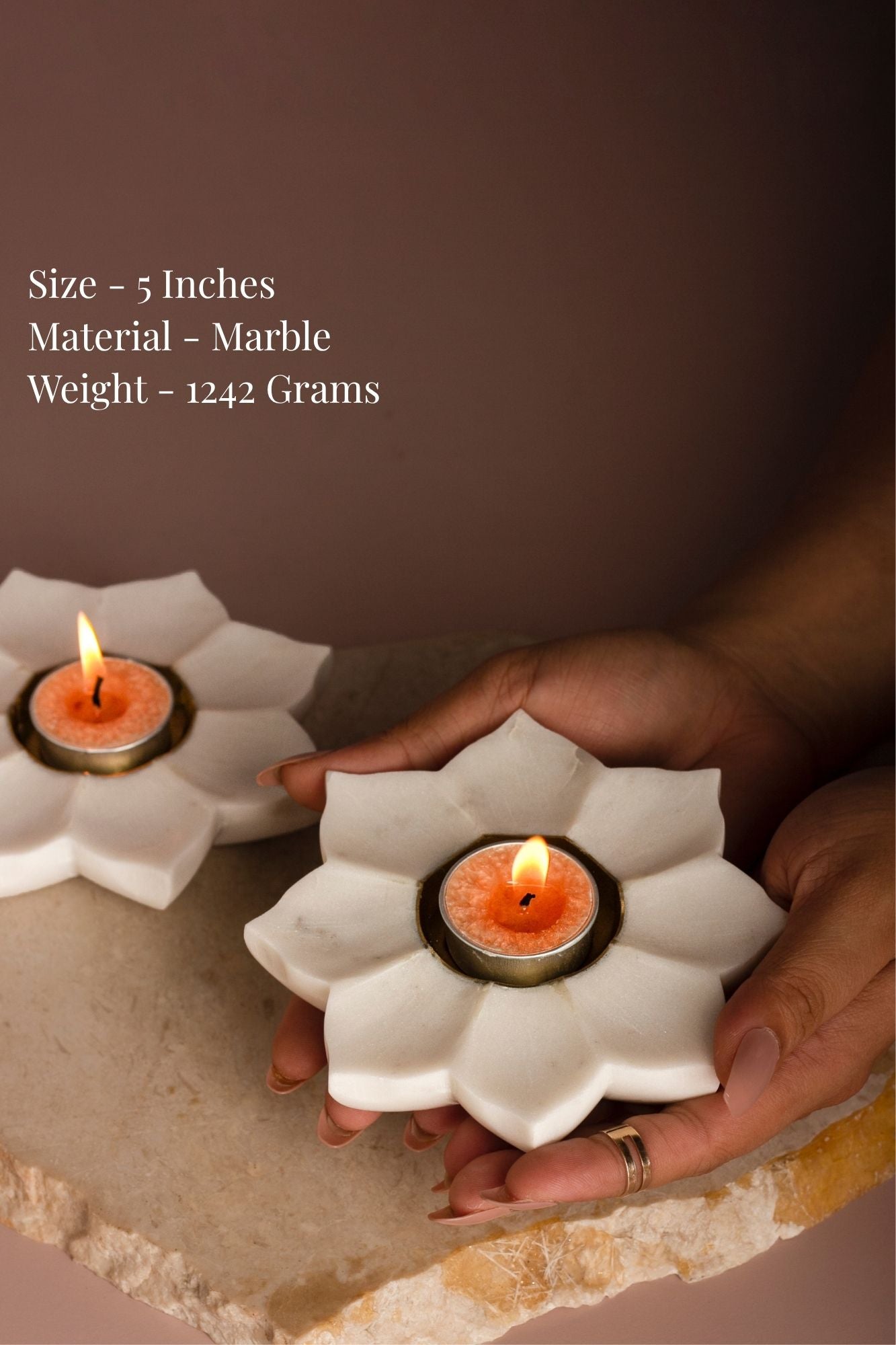 Lotus Marble T-light Holder