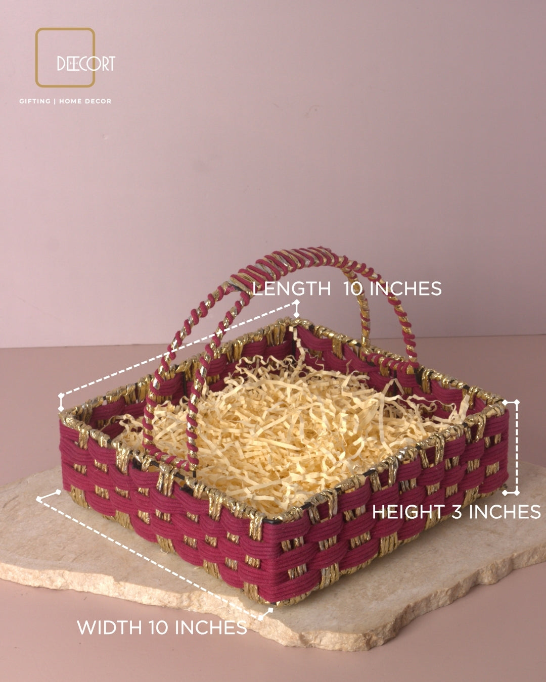 Sangria Gold Square Basket