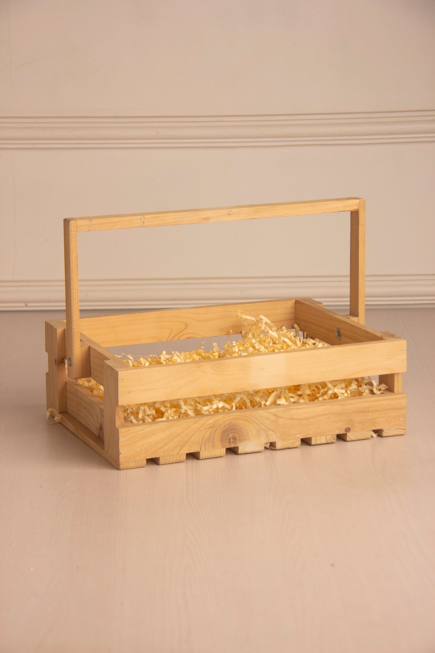 Pinewood Rectangle Basket with Wooden Handle - 12 x9  Inch Pack of 1