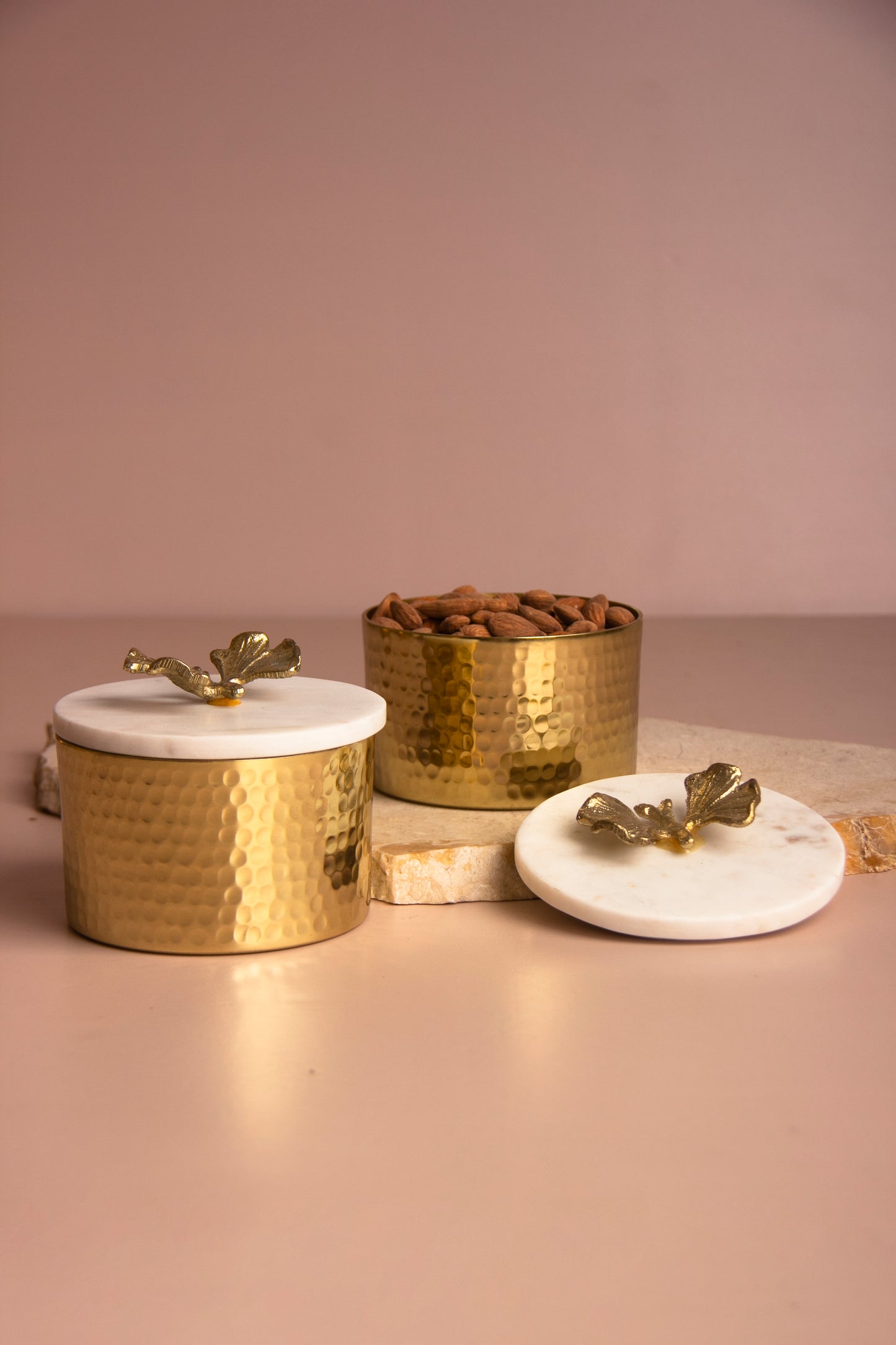Aurora Luxe Jar with Marble lid - Set of 2