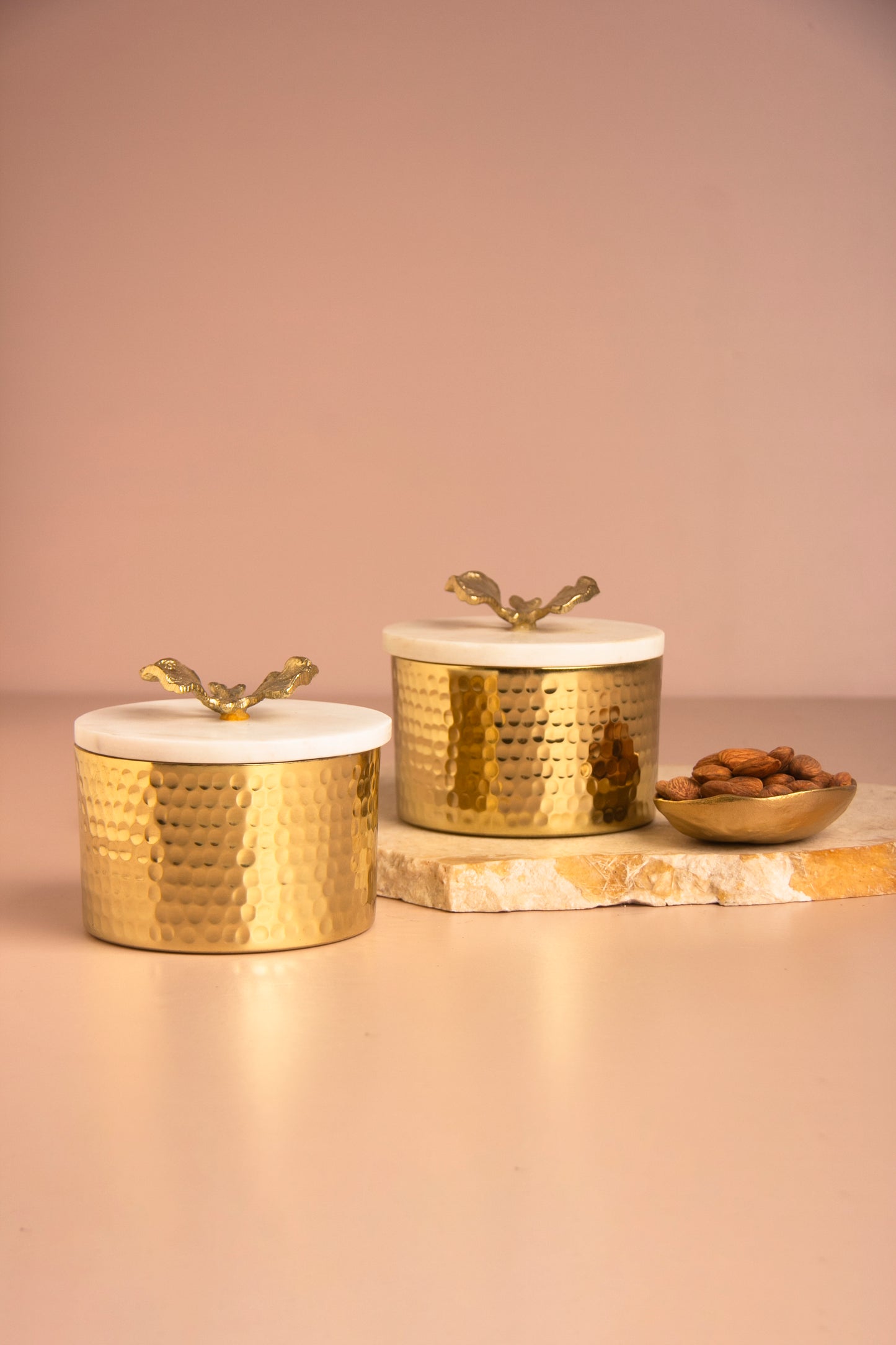 Aurora Luxe Jar with Marble lid - Set of 2