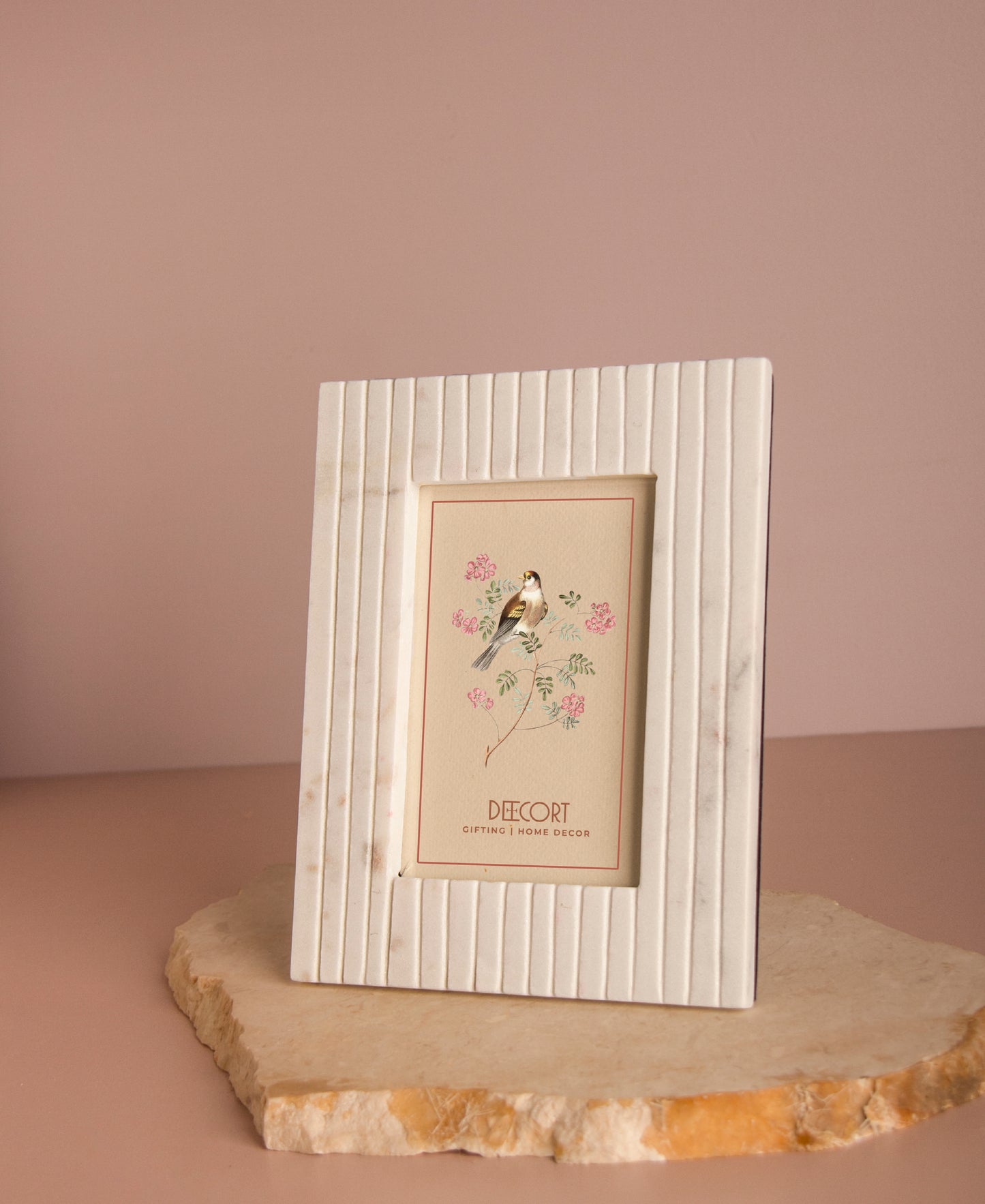 Handcrafted Fluted Marble Photo Frame