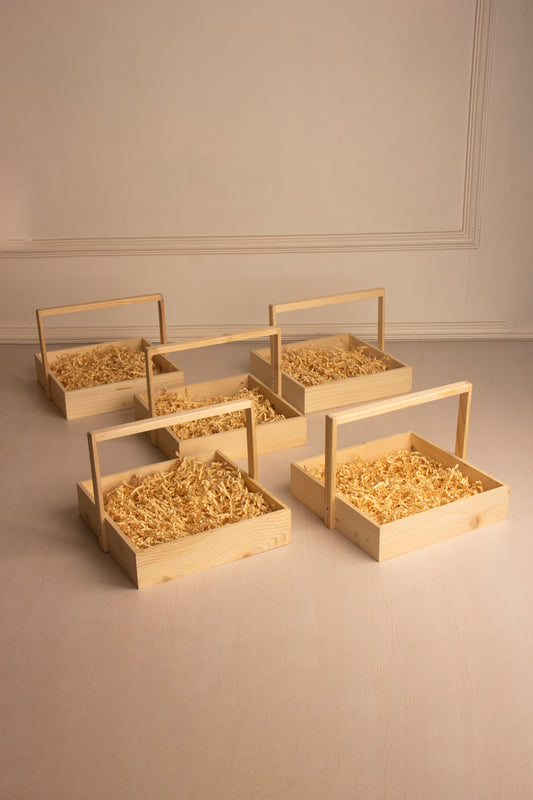 Pinewood Square Basket - 10 Inch Pack of 5