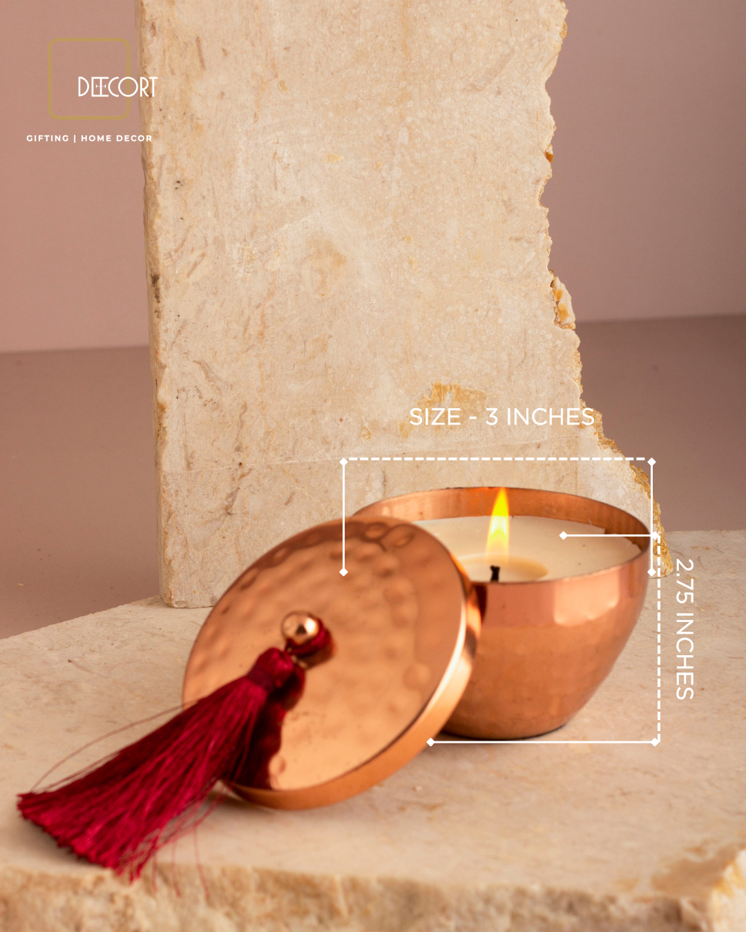 Hammered Scented Candle with Tassel