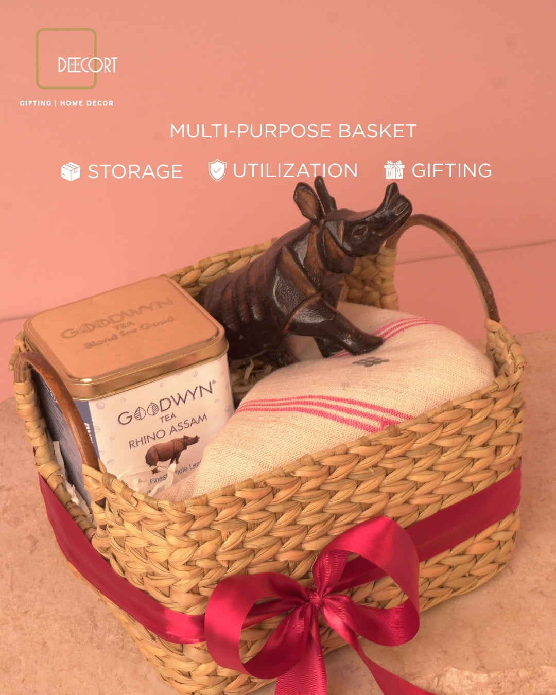 Meadow Cane Classic Basket with Wooden Handle