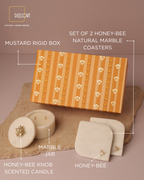 Honeybee Marble Candle & Coaster Gift Set