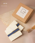 Blue Lapis Natural Marble Square Coasters with Brass Inlay- Set of 2