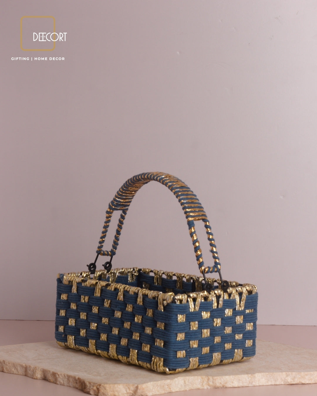 Azure Gold Rectangle Basket