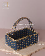 Azure Gold Rectangle Basket