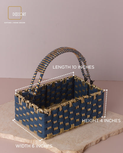 Azure Gold Rectangle Basket