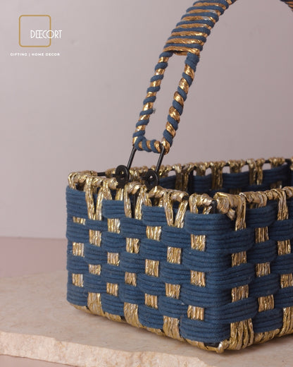 Azure Gold Rectangle Basket
