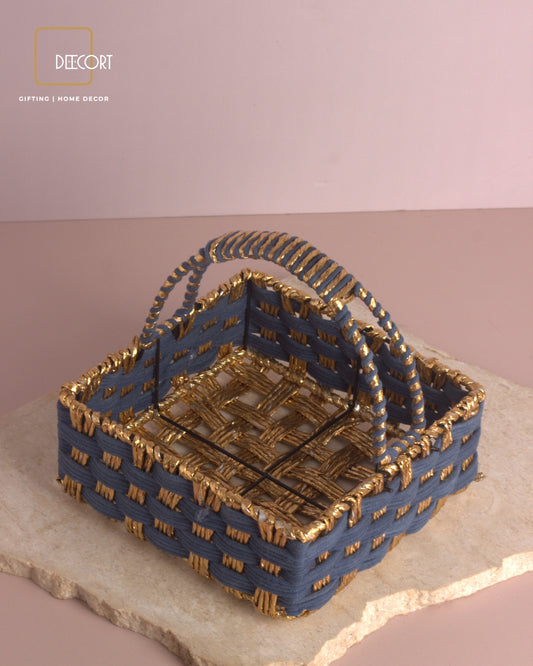 Azure Gold Square Basket