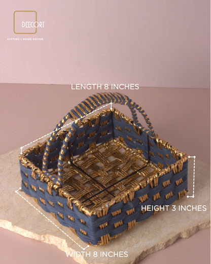 Azure Gold Square Basket