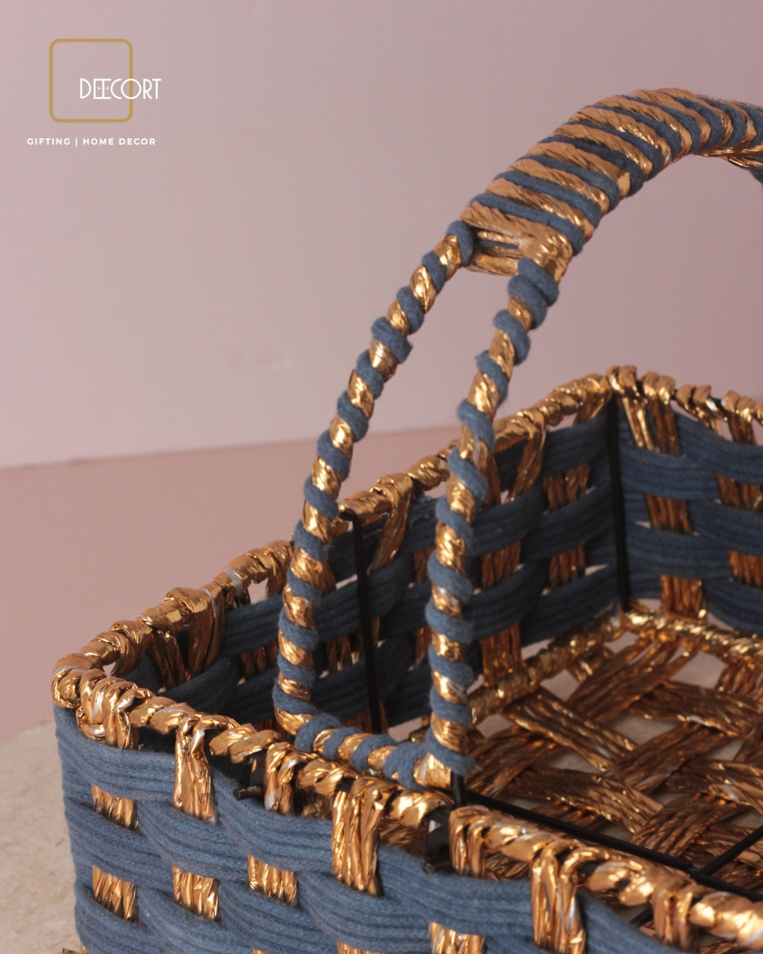 Azure Gold Square Basket