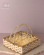 Ivory Gold Square Basket