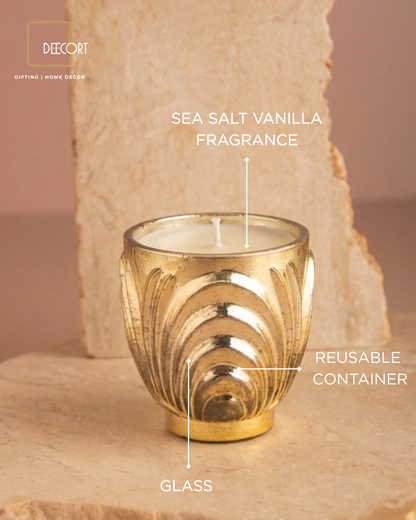 Gold Sculpted Glass Candle
