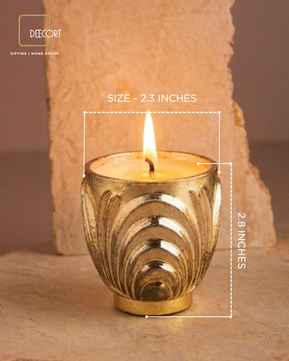 Gold Sculpted Glass Candle