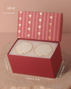 Ruby Elegance Ceramic Cups & Marble Round Coasters Gift Set