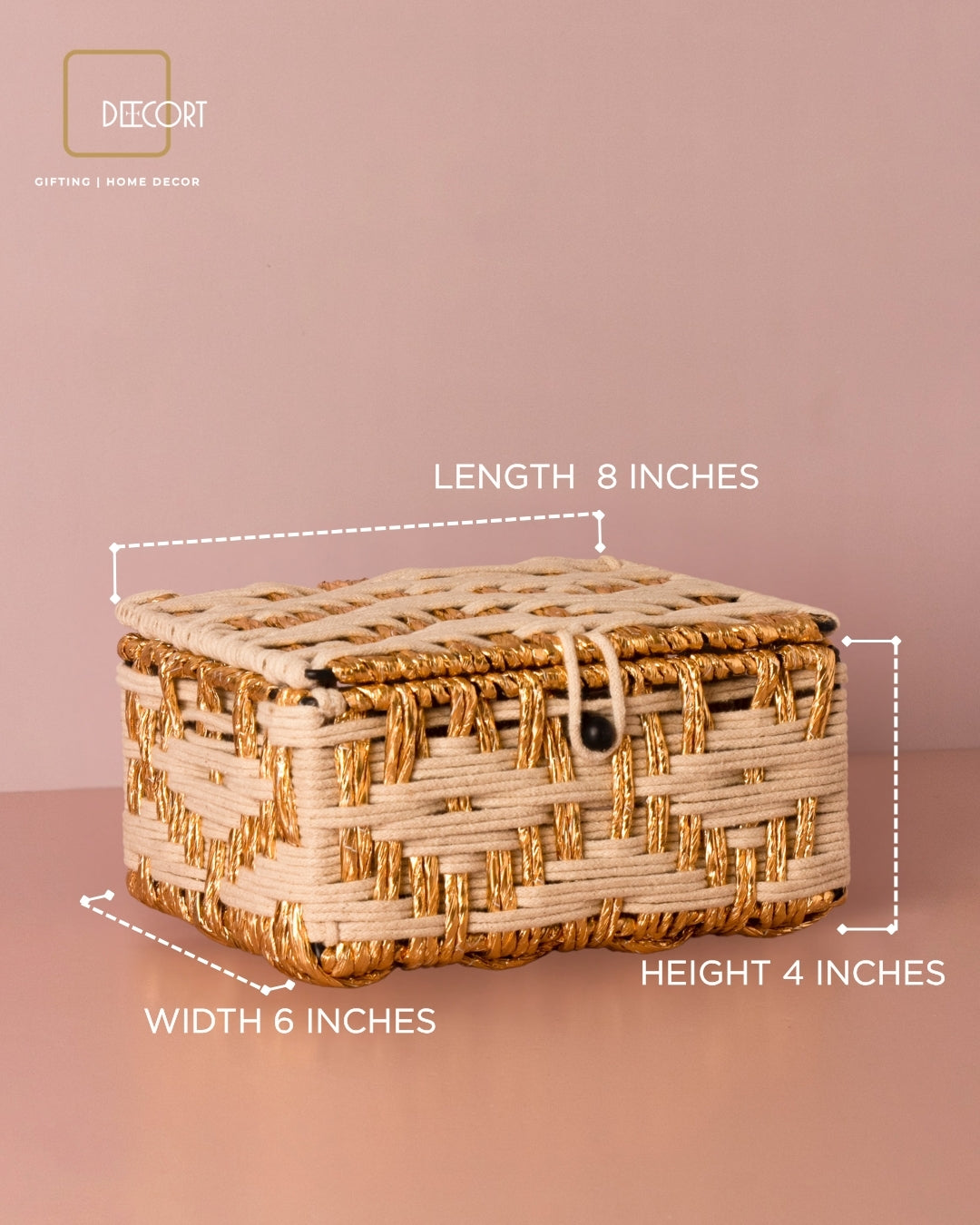 Ivory Gold Weave Gift Box