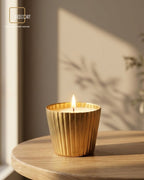 Gold Fluted Candle - Mini