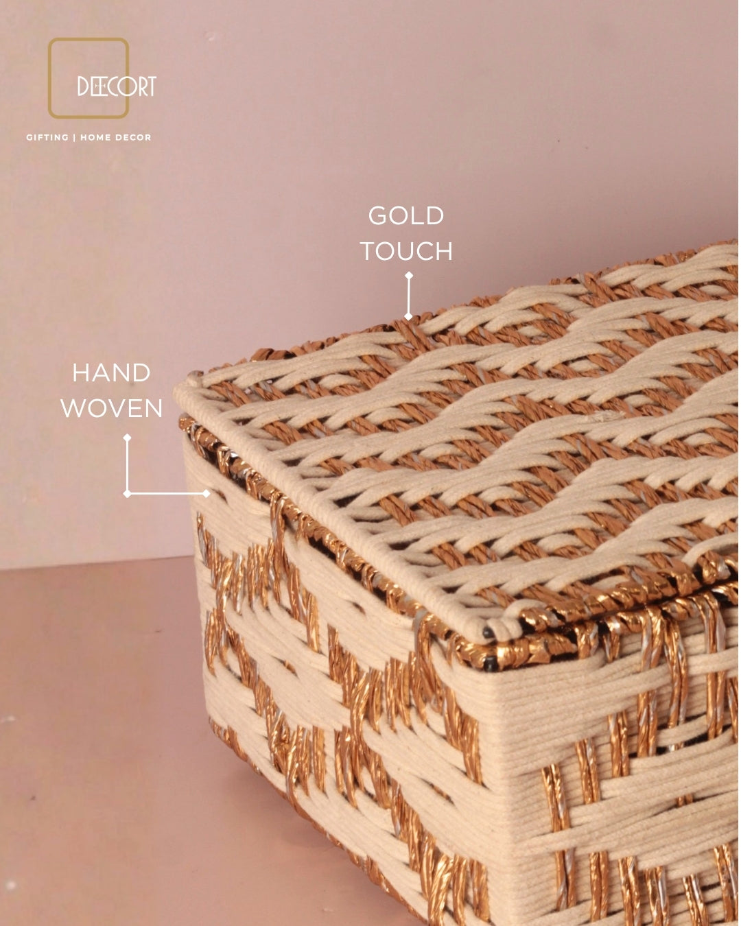 Ivory Gold Weave Gift Box