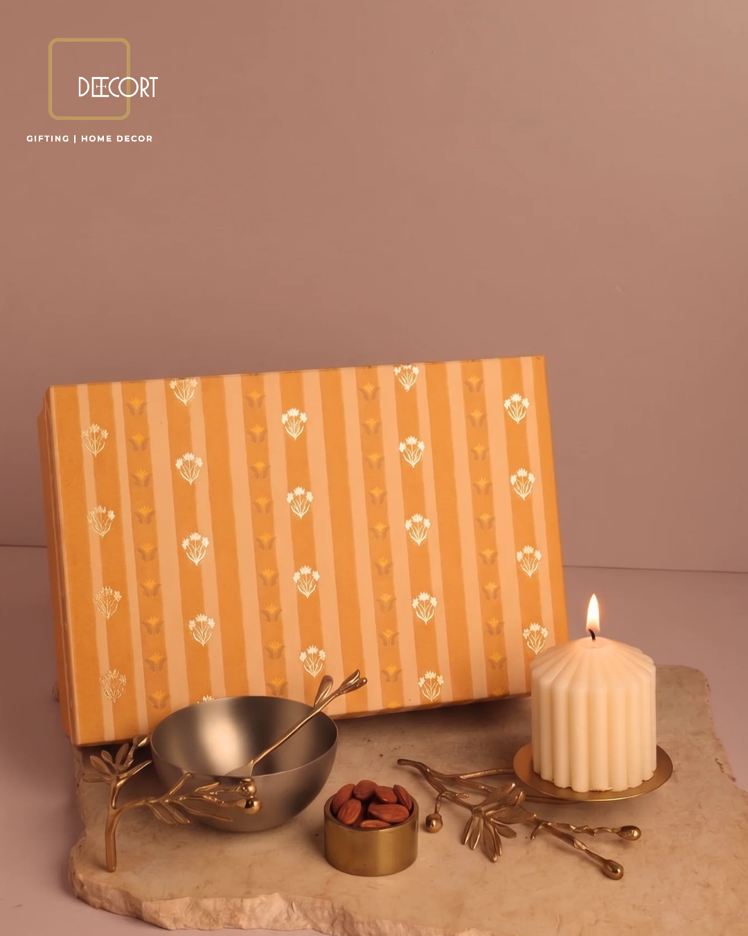 The Sage Winterberry Brass & Candle Gift Box