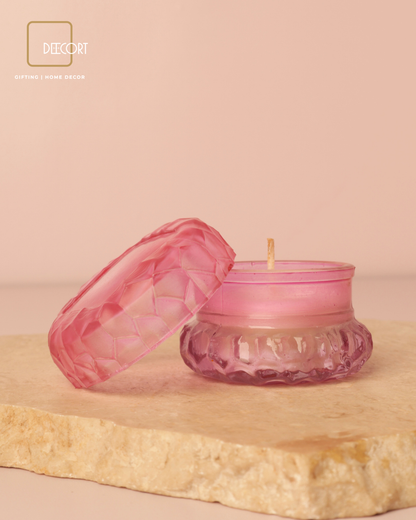 Blush Berry Macaron Glass Candle