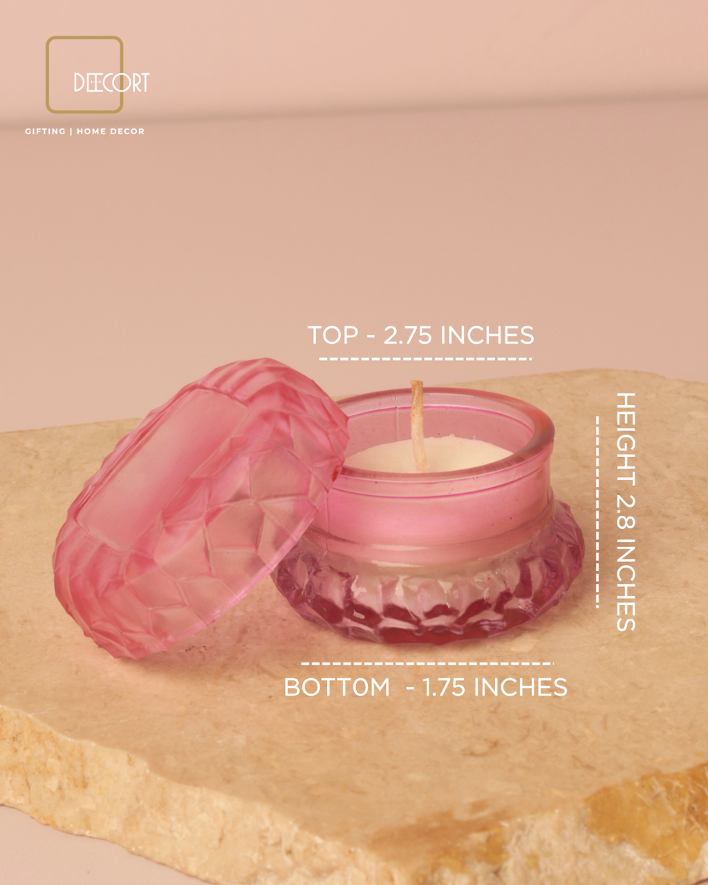Blush Berry Macaron Glass Candle