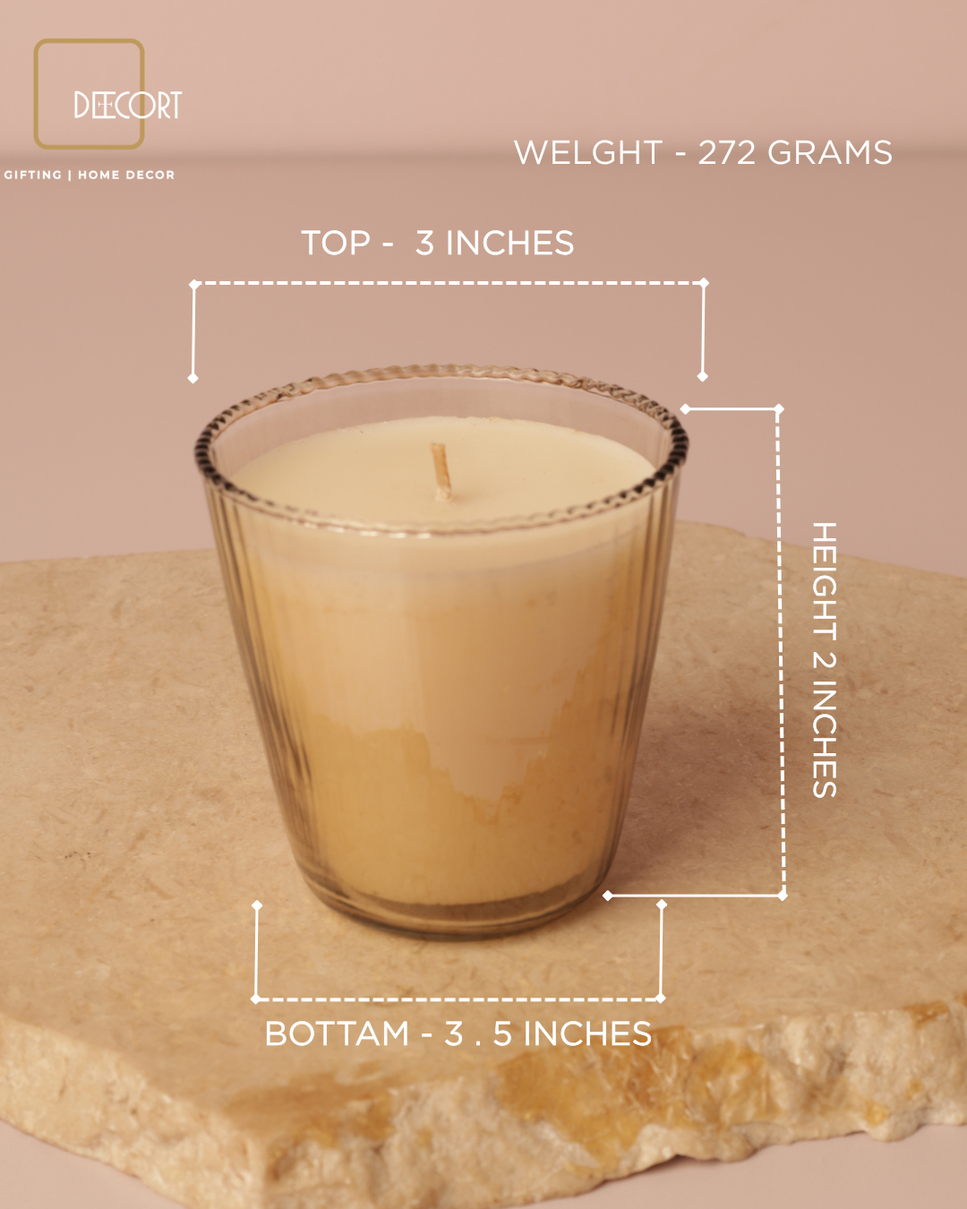 Sea Salt Brown Glass Candle