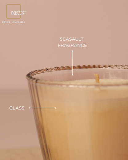 Sea Salt Brown Glass Candle