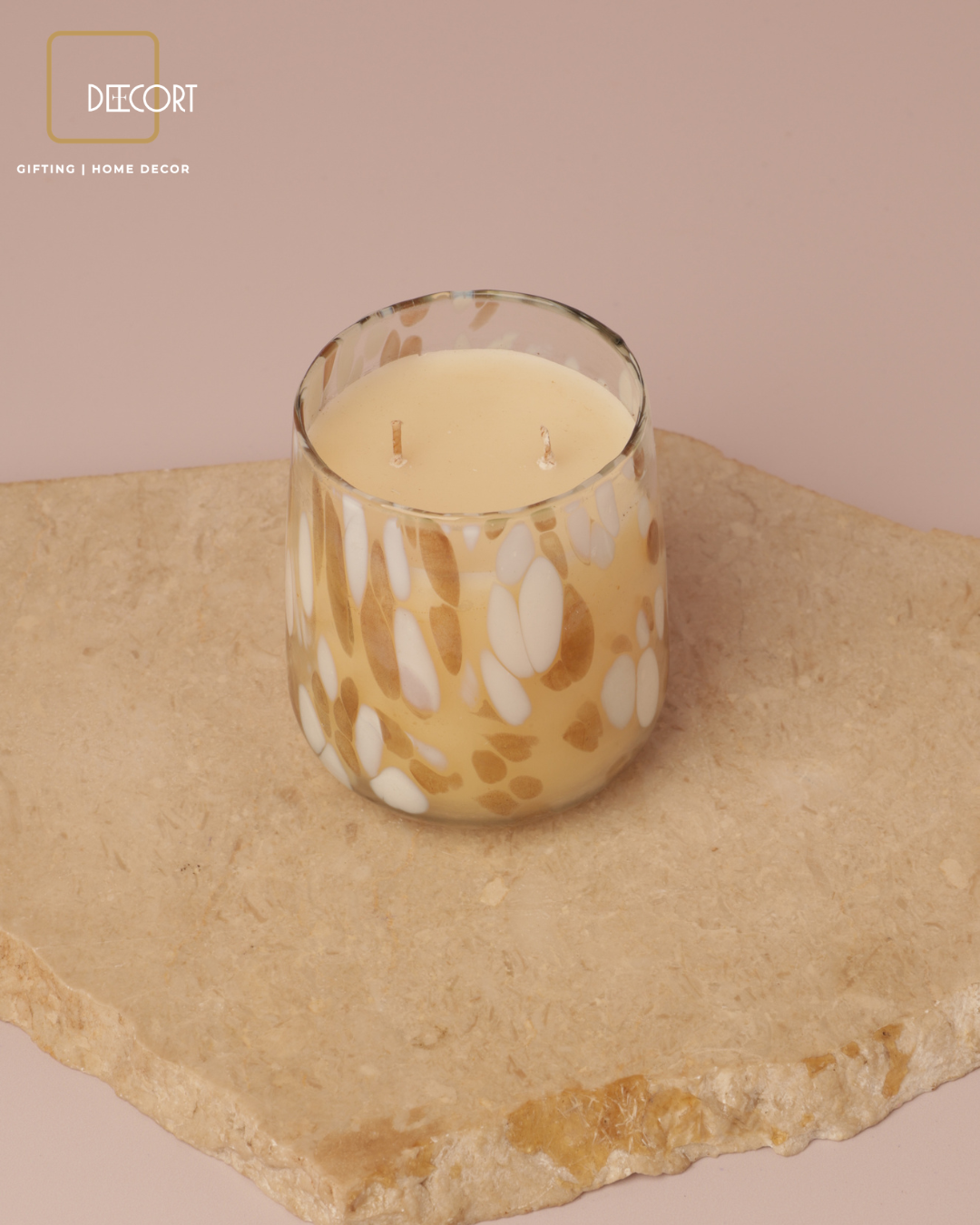 Gold Mosaic Double-Wick Candle