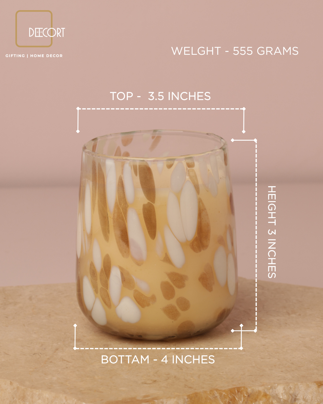 Gold Mosaic Double-Wick Candle