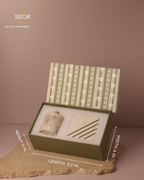 Ivory Luxe Marble Candle & Brass-Strip Coaster Gift Set