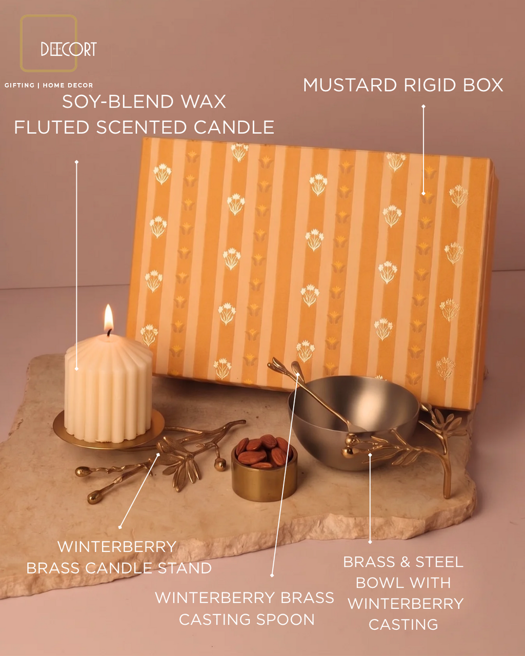 The Sage Winterberry Brass & Candle Gift Box