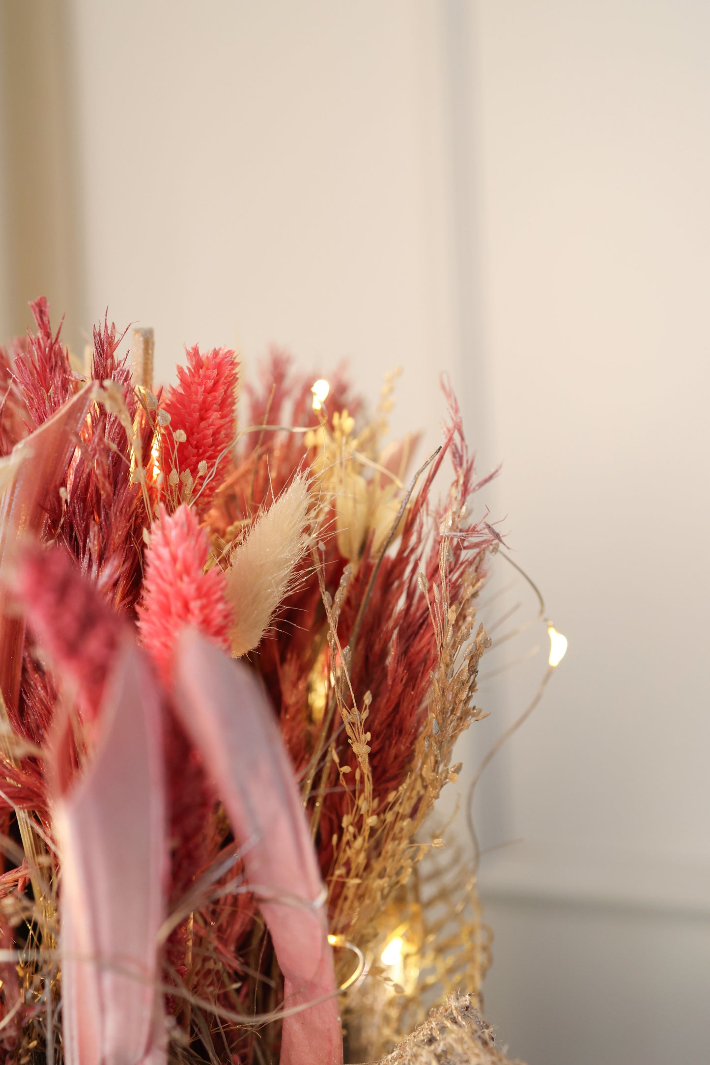 Metallic Blush Bouquet with Fairy Lights