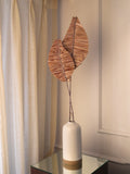 Rose Gold Raffia Grass Hand Stitched Palm Leaves - 2 Stems