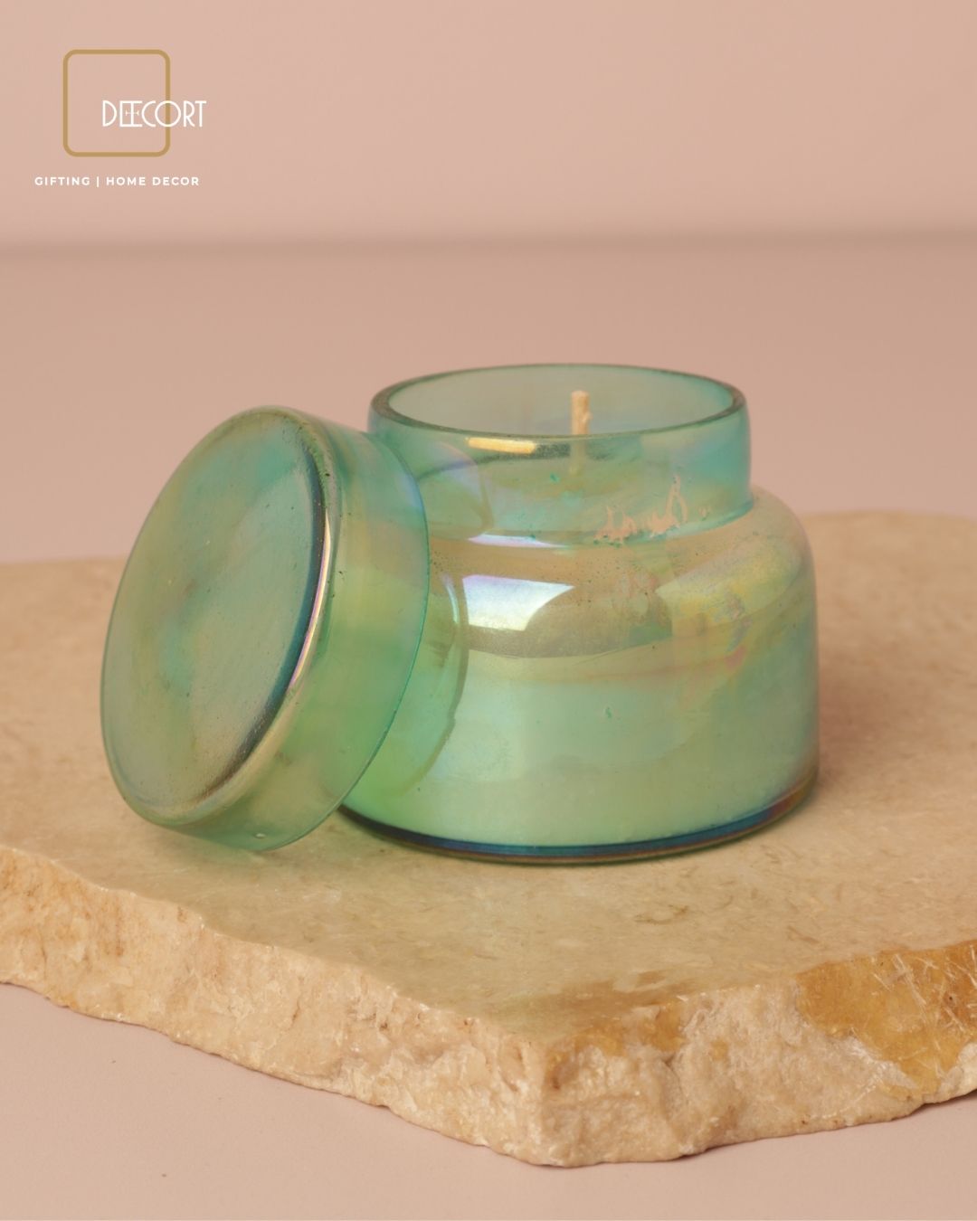 Aqua Berry Glow Glass Candle