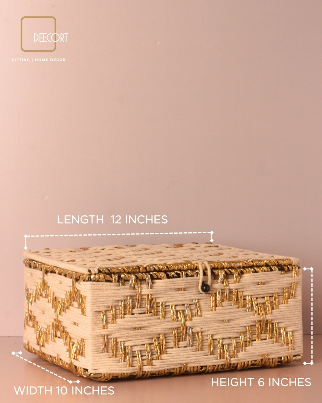 Ivory Gold Weave Gift Box