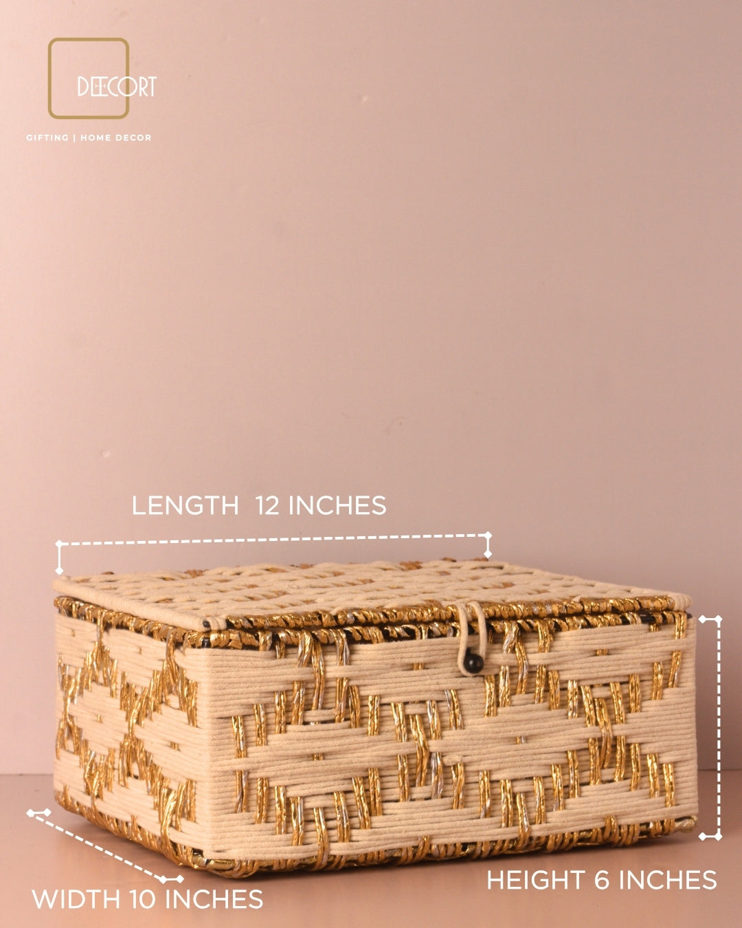 Ivory Gold Weave Gift Box