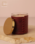 Ruby Velvet Leather Glass Candle