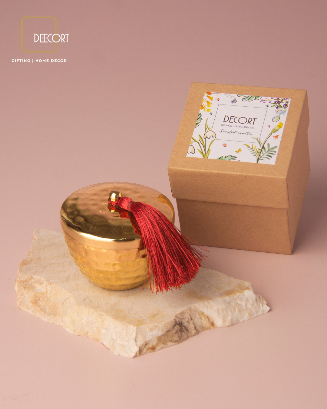 Hammered Scented Candle with Tassel