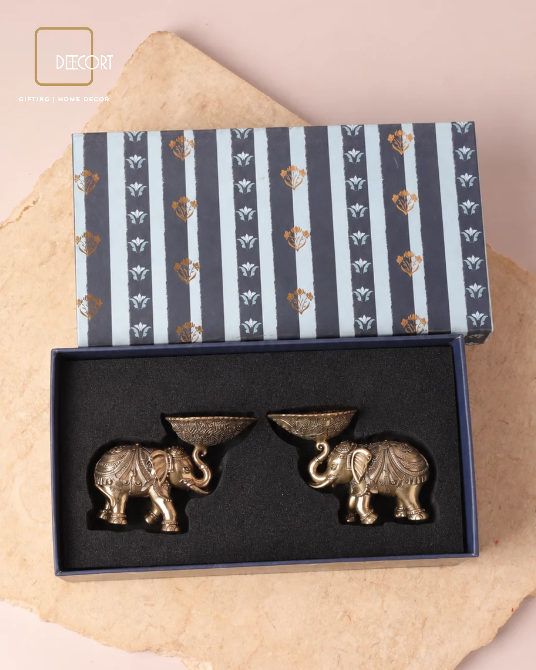 Royal Elephant Brass Diya Set of 2