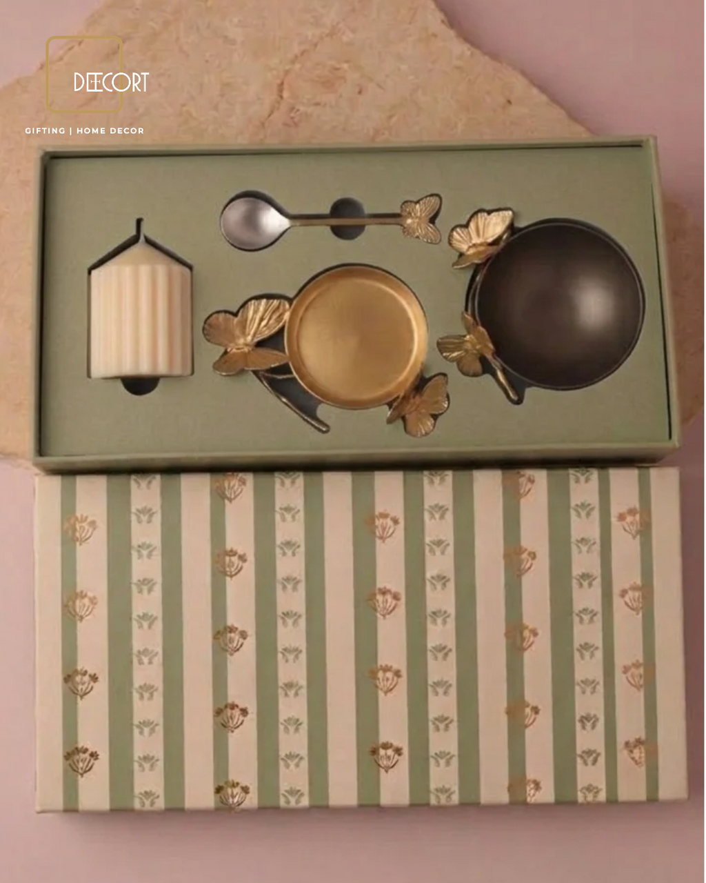 The Sage Butterfly Brass & Candle Gift Box