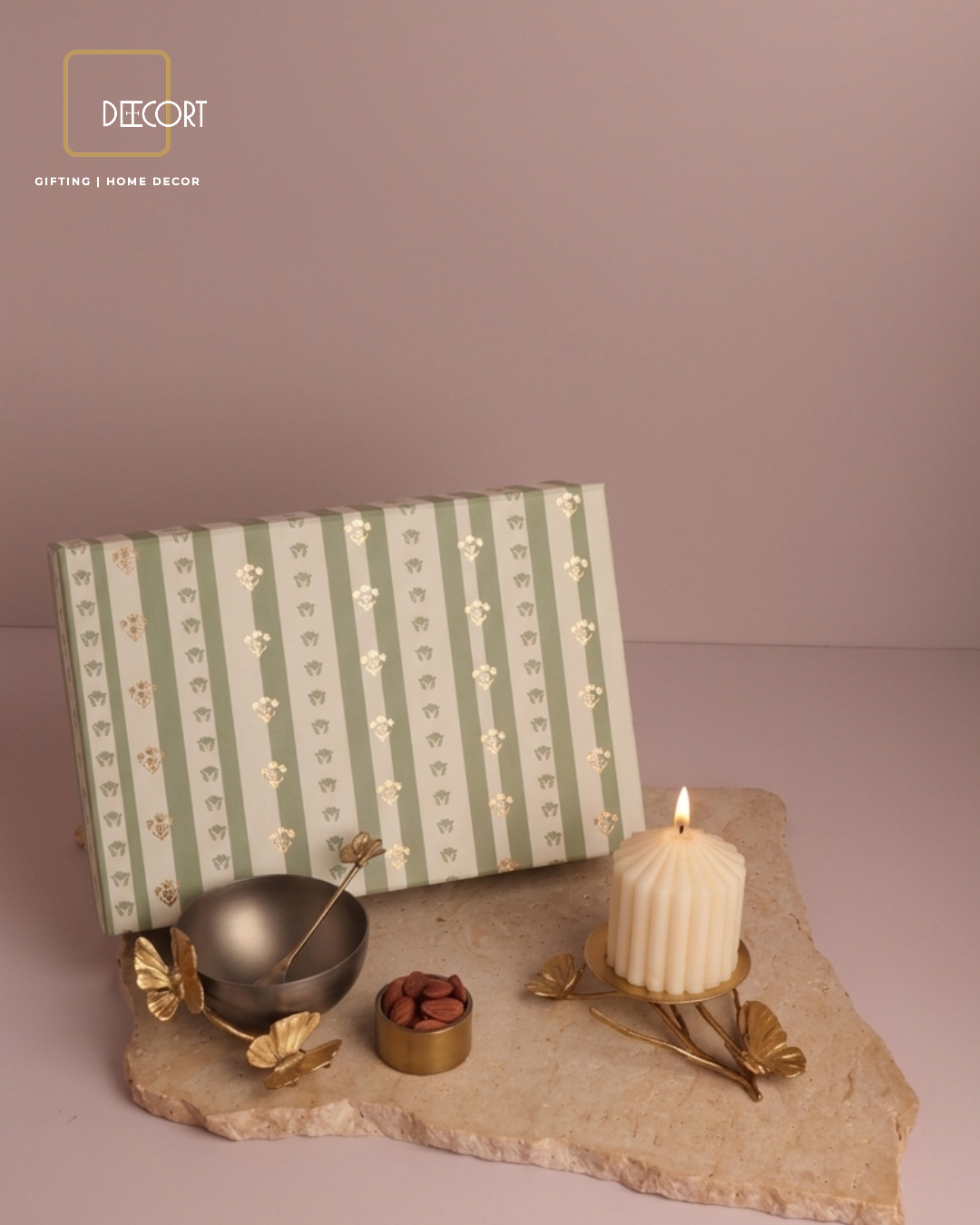 The Sage Butterfly Brass & Candle Gift Box