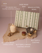 The Sage Butterfly Brass & Candle Gift Box