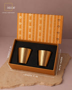 Golden Fluted Brass Glass - Gift Set
