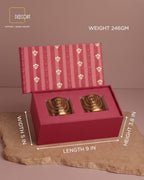 Set of 2 Urban Gold Jasmine-Scented Candles with Wax Flowers – Elegant Festive Gift Set (Gift Box Included)