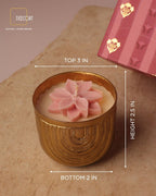 Set of 2 Urban Gold Jasmine-Scented Candles with Wax Flowers – Elegant Festive Gift Set (Gift Box Included)