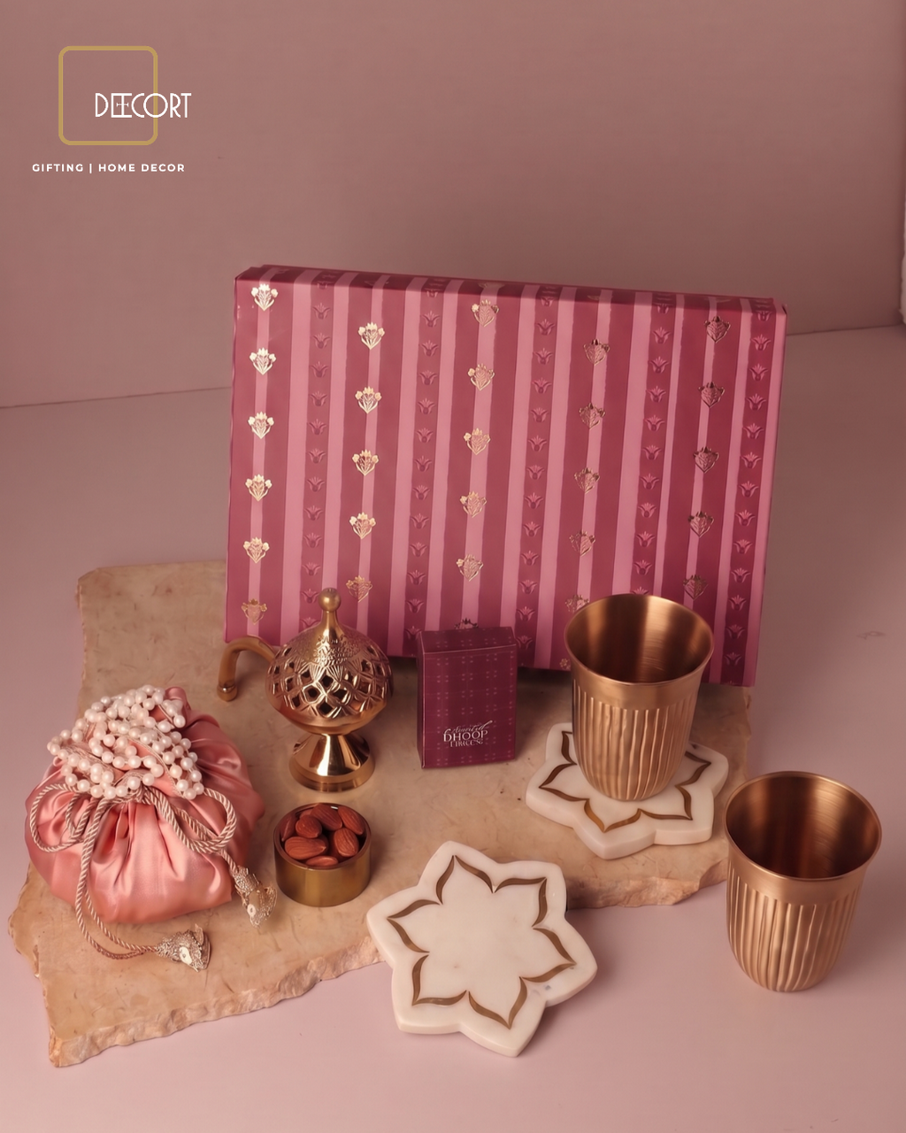 The Ruby Heritage Brass & Urli Marble Gift Box