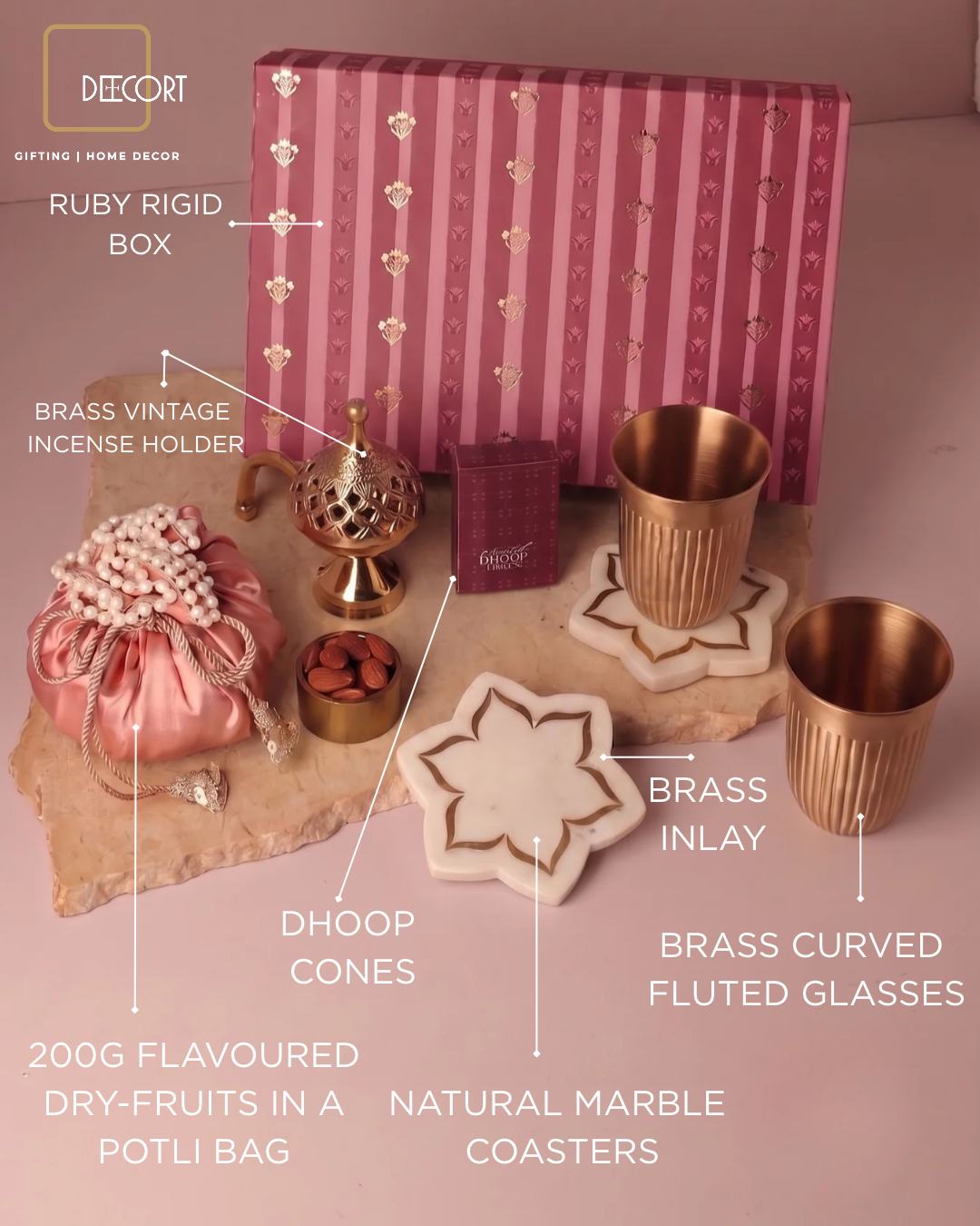 The Ruby Heritage Brass & Urli Marble Gift Box